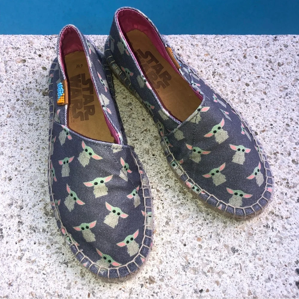 Ubuntu shoes baby yoda grogu Star Wars women’s 6 canvas espadrille The Child